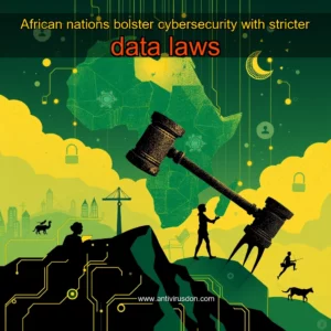 Artistic representation for African nations bolster cybersecurity with stricter data laws
