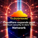Artistic representation for Cloudflare expands post quantum security in Zero Trust Network