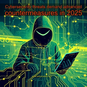 Artistic representation for Cybersecurity threats demand advanced countermeasures in 2025