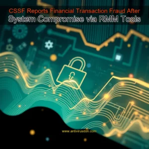 Artistic representation for CSSF Reports Financial Transaction Fraud After System Compromise via RMM Tools