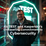 Artistic representation for AV-TEST and Kaspersky's Unwavering Commitment to Cybersecurity