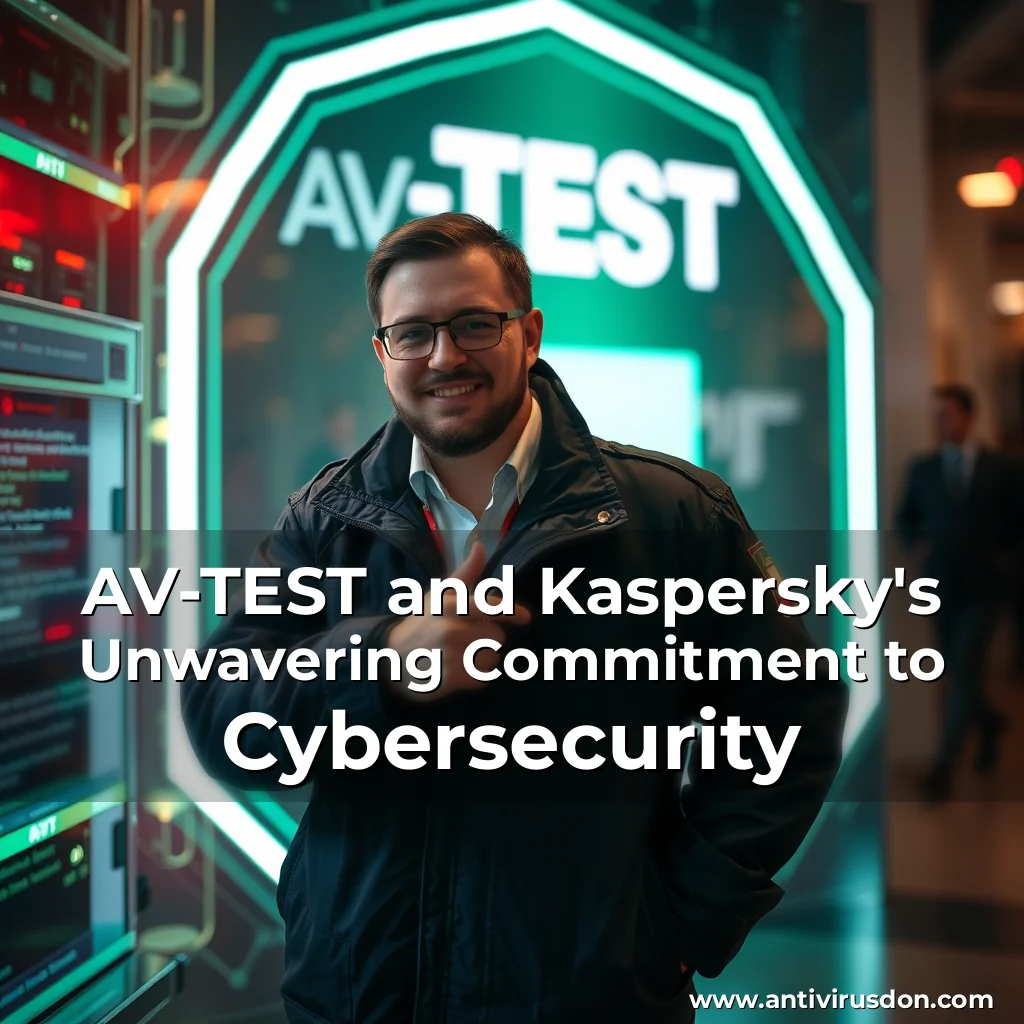 Artistic representation for AV-TEST and Kaspersky's Unwavering Commitment to Cybersecurity