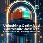 Artistic representation for Unlocking Optimised Cybersecurity Stacks with SureStack's AI-Powered Platform