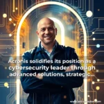 Artistic representation for Acronis solidifies its position as a cybersecurity leader through advanced solutions, strategic hires, and a growing global customer base