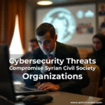 Artistic representation for Cybersecurity Threats Compromise Syrian Civil Society Organizations