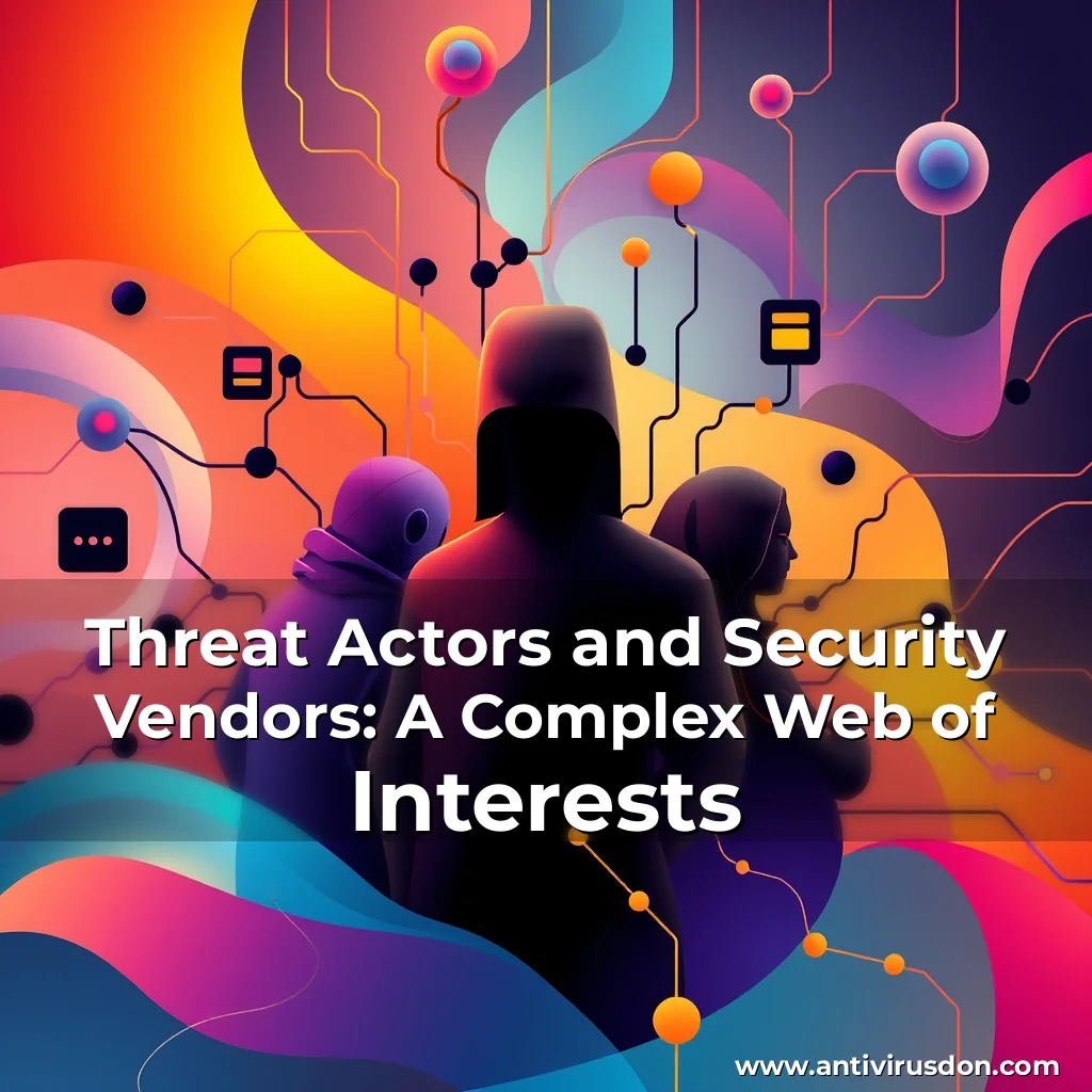 Artistic representation for Threat Actors and Security Vendors: A Complex Web of Interests