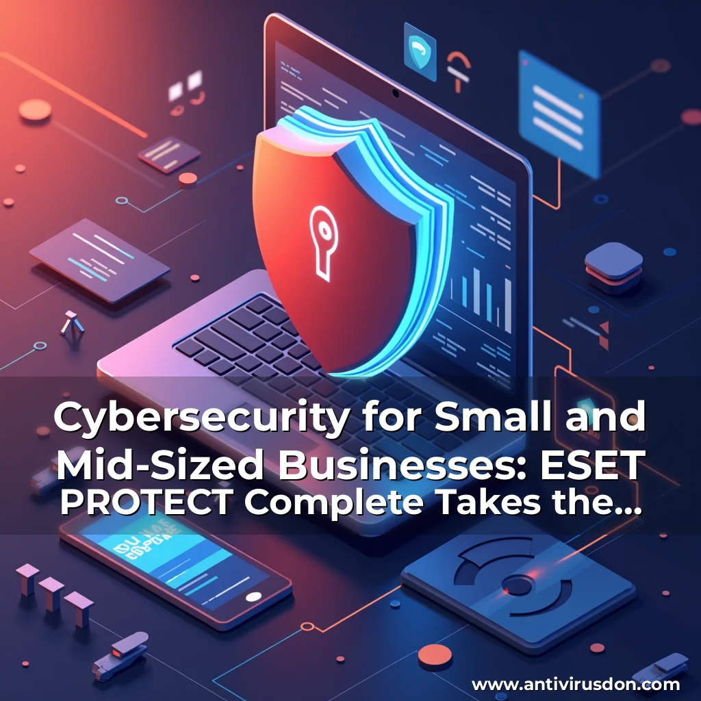Artistic representation for Cybersecurity for Small and Mid-Sized Businesses: ESET PROTECT Complete Takes the Top Spot