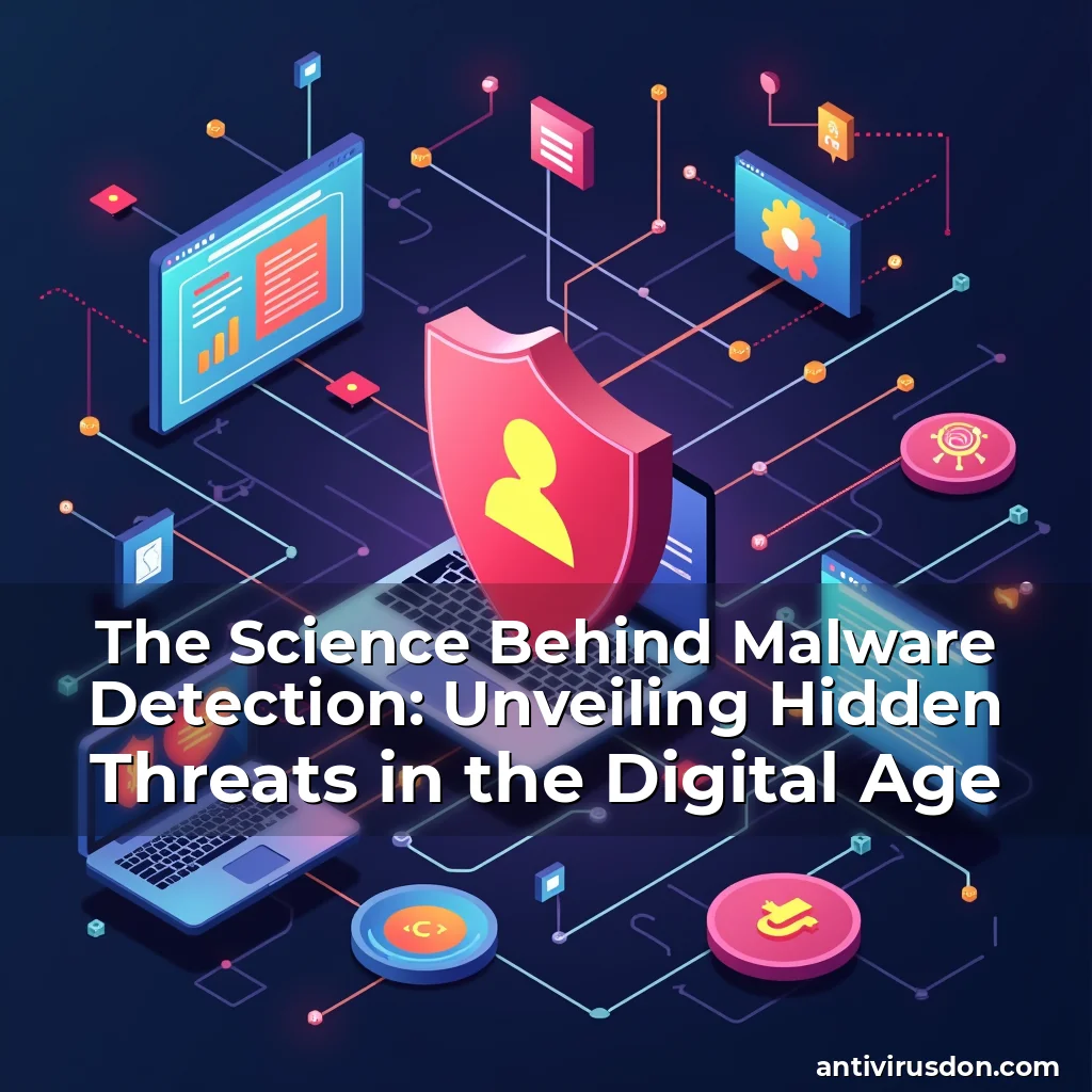 Artistic representation for The Science Behind Malware Detection: Unveiling Hidden Threats in the Digital Age