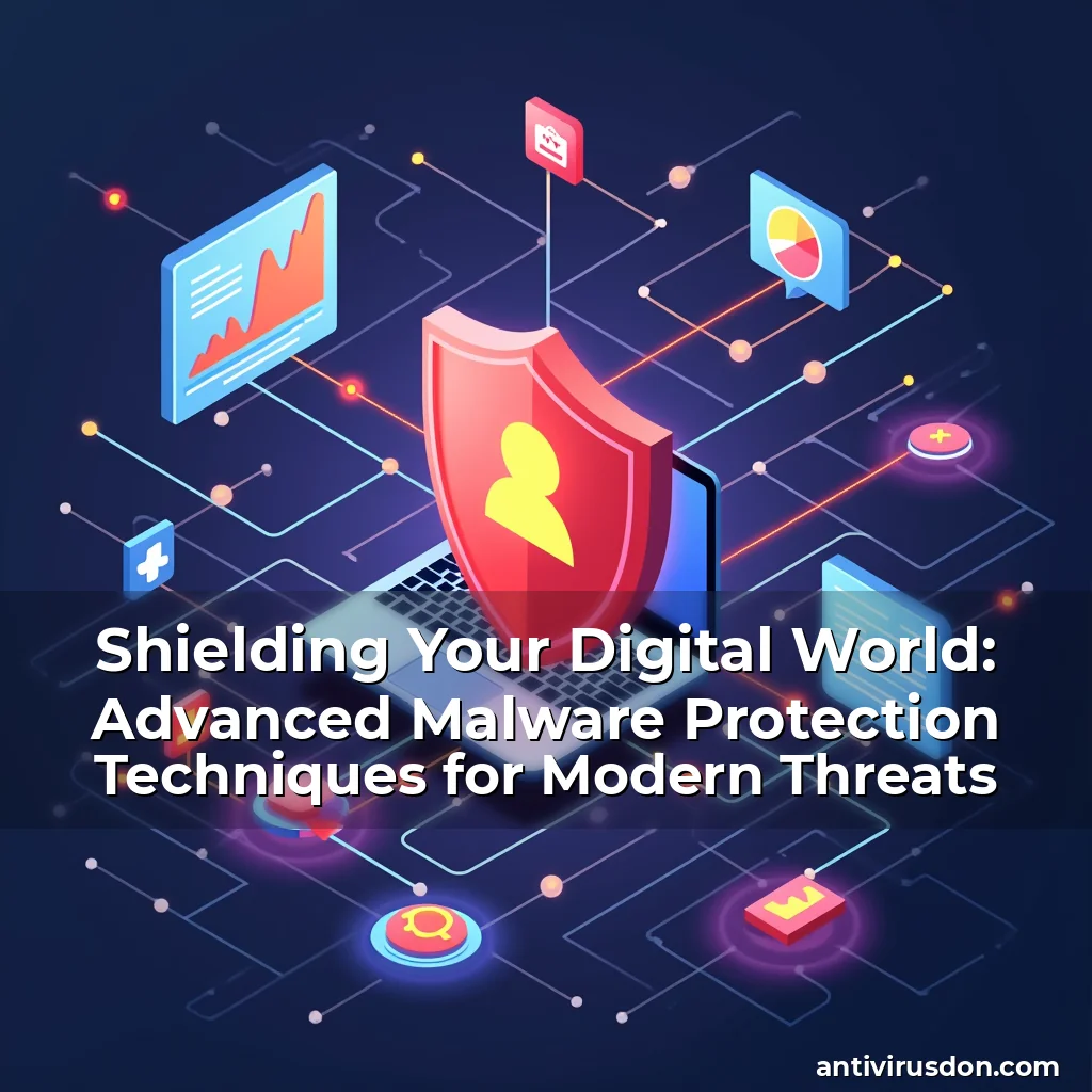 Artistic representation for Shielding Your Digital World: Advanced Malware Protection Techniques for Modern Threats
