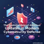 Artistic representation for The Essential Role of Antivirus Updates in Modern Cybersecurity Defense