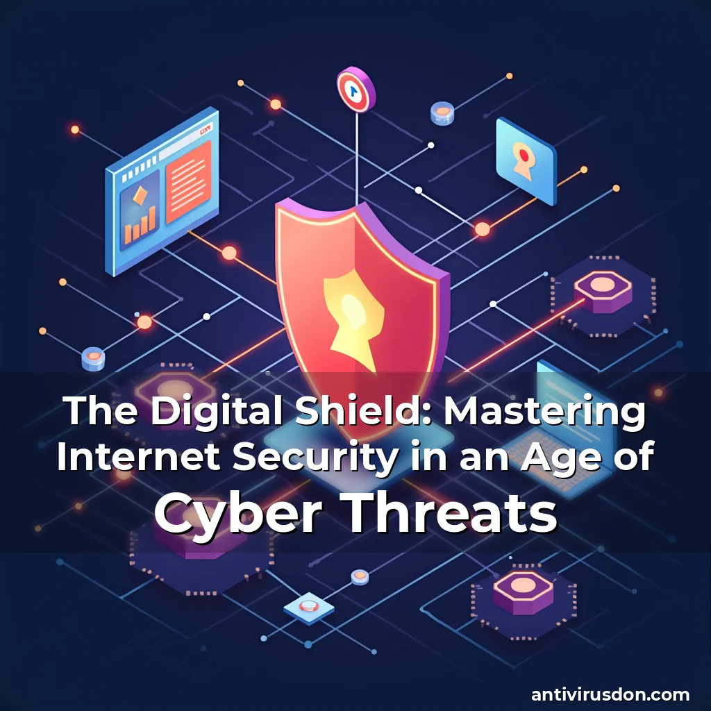 Artistic representation for The Digital Shield: Mastering Internet Security in an Age of Cyber Threats